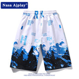 Nasa Shorts Shorts for Men Summer Trendy Student Loose Elastic