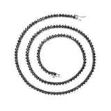 Zircon necklace 3 prong black tennis chain