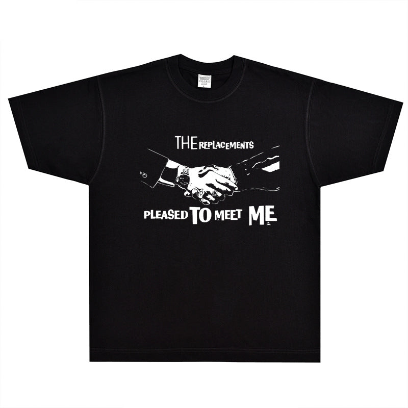 Rock Star T Shirt the Replacements Pleased to Meet Me T-shirt Rock Band Loose Short Sleeve