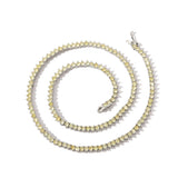 Zircon necklace yellow single row of diamonds