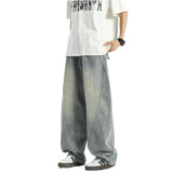 Unisex Jeans American Jeans Spliced Loose Wide Leg Pants Casual Pants