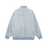 Unisex Baseball Jersey Spring and Autumn Jacket Double-Sided Plaid Embroidered Loose Casual Couple Jacket