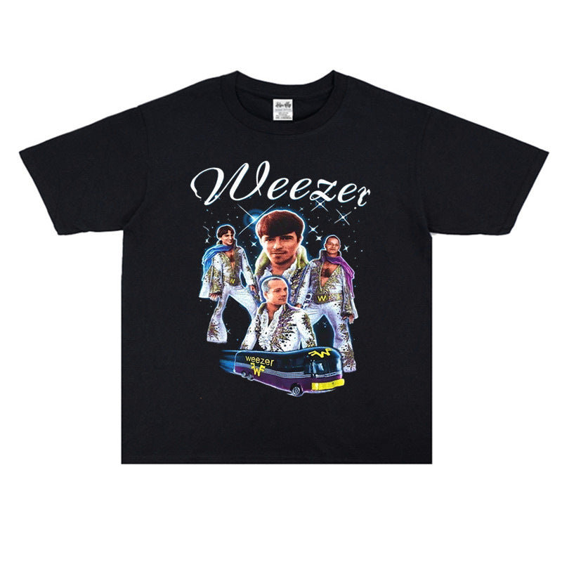 Rock Star T Shirt T-shirt Short Sleeve round Neck Loose Cotton Street