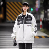 Unisex Baseball Jersey Fall oversized Loose PU Leather Jacket
