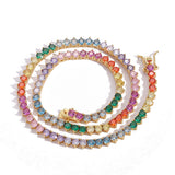 Zircon necklace colorful