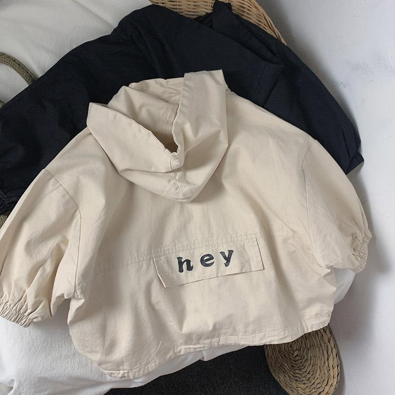Boy Jacket Boys' Coat Spring and Autumn Children Korean Style Windbreaker Hooded Coat Baby