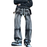 Unisex Jeans Retro Hiphop Jeans Straight Loose