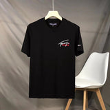 Tommy T Shirts Tommy Comfortable Cool Skin-Friendly Comfortable Embroidered Couple round Neck Short Sleeve T-shirt