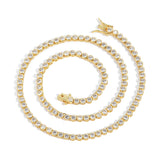 Zircon necklace with tennis chain