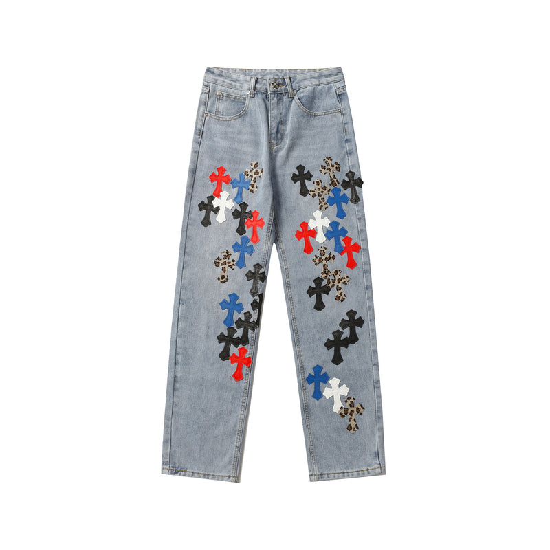 CHH Chrome Hearts Jeans Unisex Casual Loose Jeans