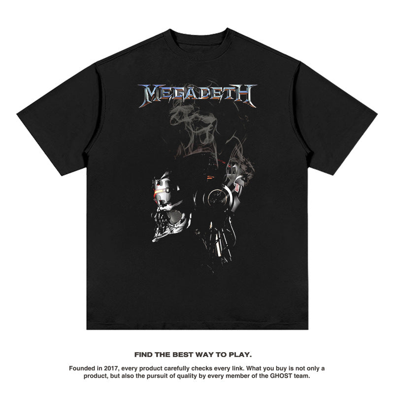 Rock Band T Shirt Short-Sleeved T-shirt Washed Old