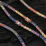 Zircon necklace size mixed color ladder cubic zirconia tennis chain