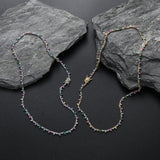 Zircon necklace flower-shaped colorful necklace