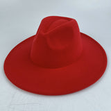 Walter White Fedora Solid Color Big Brim Top Hat Lun Fedora Hat Men and Women Retro Woolen Hat