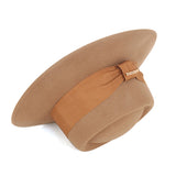 Walter White Fedora Wool Bow Flat Top Woolen Hat Vintage Denim Fedora Hat