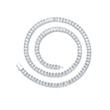 Zircon necklace glossy spring buckle rectangular zirconium single row tennis chain