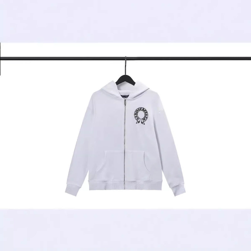 CHH Chrome Heart Hoodie Crowe hooded sweater cross cardigan loose terry jacket