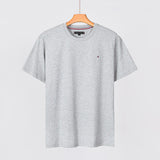 Tommy T Shirts Tommy Men's Short Sleeve Cotton round Neck Slim Solid Color