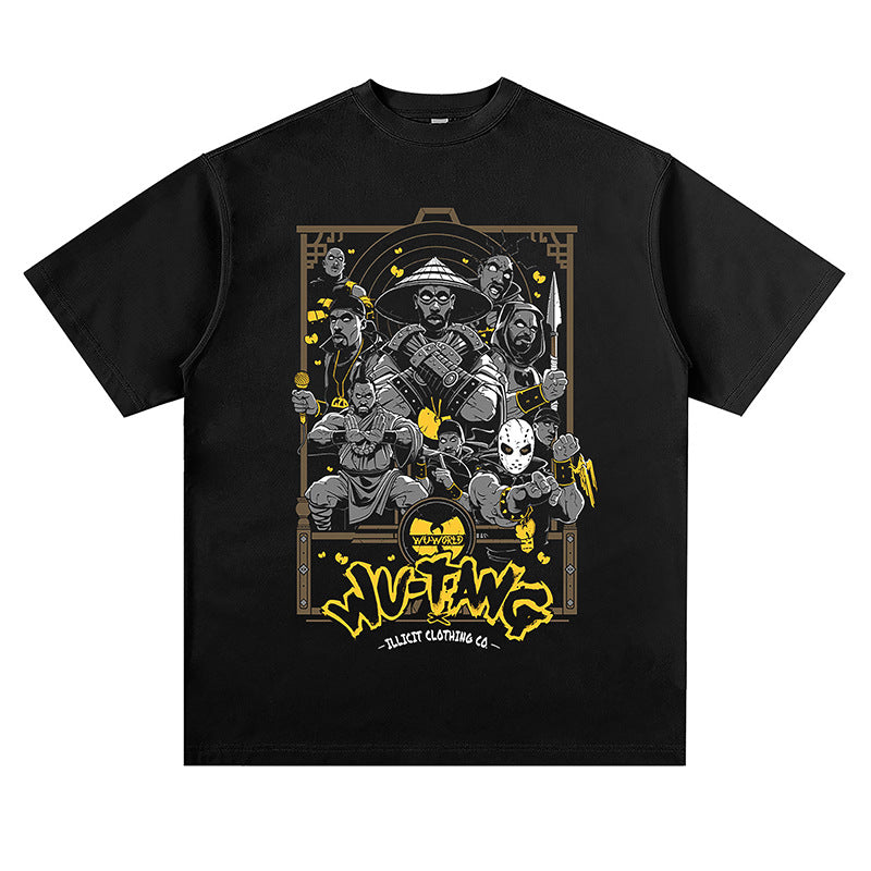 Hip Hop Rapper T Shirt Short Sleeve T-shirt Loose Men and Women