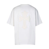 CHH Chrome Heart T Shirts Croix Cross Color Embroidery Printed Short Sleeve T-Shirt Loose