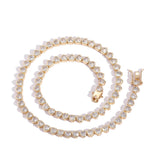 Zircon necklace copper inlaid zircon heart-shaped tennis chain