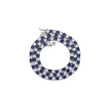 Zircon necklace blue and white zircon tennis chain