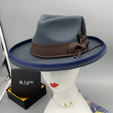 Walter White Fedora Wool Felt Hats Monochrome Embroidered Jazz Top Hat Denim