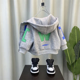 Boy Jacket Boys' Coat Spring and Autumn Clothes Trendy Children's Spring Korean Fashionable Hooded Top