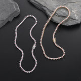 Zircon necklace Pink and white heart-shaped zircon necklace