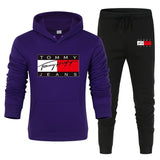 Tommy T Hoodie Casual Sports Suit Sweatpants