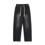 Unisex Jeans Vintage Washed Old Jeans Loose Straight Pants