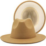 Walter White Fedora Woolen Hat Double-Sided Color Matching Felt Cap Flat Brim Fedora Hat