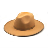 Walter White Hats Fedora Hat Simple Woolen Hat Flat Brim Wide Brim Soft Felt Cap