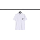 CHH Chrome Heart T Shirts Croix Cross Color Leather Printed Short Sleeve T-Shirt