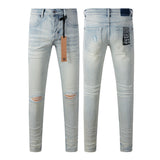 KSUBI Jeans Slim Fit Casual Stretch Ripped Jeans