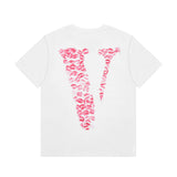 Vlone T Shirt Spring Summer Red Lip Pattern Short Sleeve