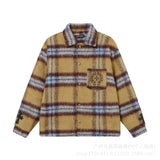 CHH Chrome Heart Coat ChromeHearts Retro Design Jacket Plaid Casual Cotton