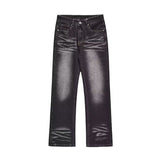 Unisex Jeans retro gradual change jeans flared pants loose casual trousers