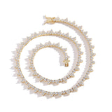 Zircon necklace Mixed flower-shaped zircon necklace