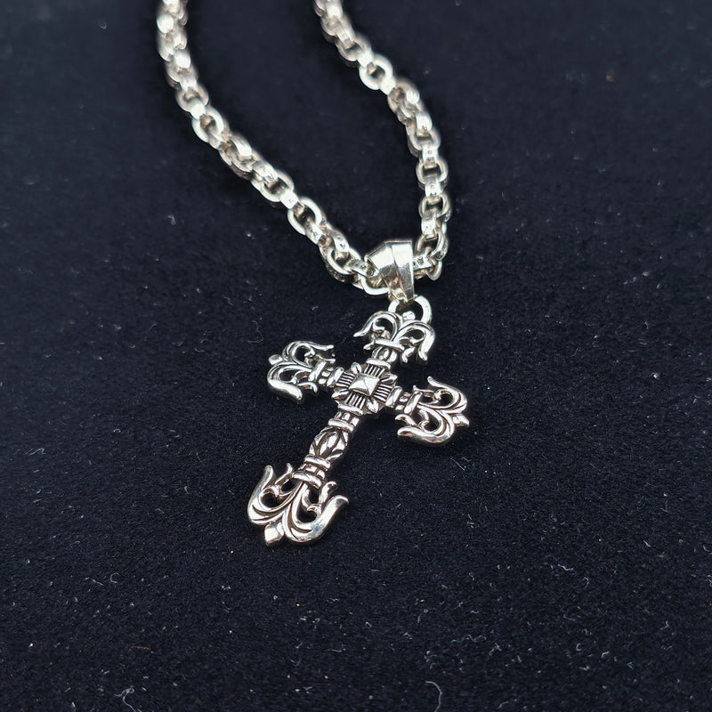 Chrome Heart Necklace Men's and Women's Sterling Silver Vintage