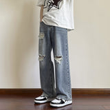 Unisex Jeans Ripped Jeans Straight Wide Leg Pants vibe