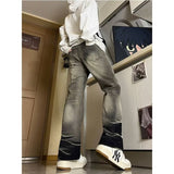 Unisex Jeans Washed Old Straight Loose American vibe
