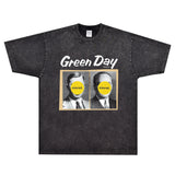 Rock Star T Shirt T-shirt Green Sun Band Rock Small Neckline American Retro Short Sleeve