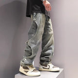 Unisex Jeans Vintage Loose Straight Pants Casual Trousers