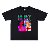 Rock Star T Shirt Singer Bad Rabbit Printed T-shirt Short Sleeve Men and Women Loose Cotton