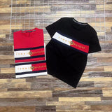 Tommy T Shirts Tommy Red Mosaic Embroidered Couple Soft round Neck Short Sleeve T-shirt