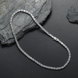 Zircon necklace rectangular pagoda stone tennis chain
