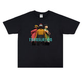 Rock Star T Shirt Washed Distressed T-shirt Short Sleeve Loose