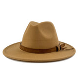 Walter White Fedora Solid Color Top Hat Versatile Fedora Hat British Style Big Brim Woolen Hat