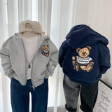 Boy Jacket Boy Hooded Coat Children's Korean-Style Cartoon Spring and Autumn Clothing Children's All-Match